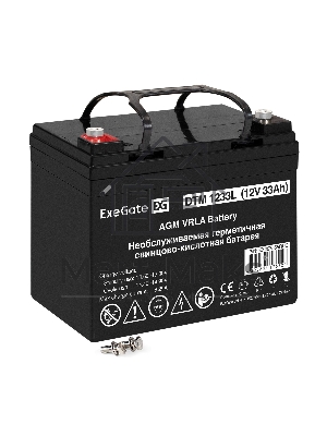 Аккумуляторная батарея ExeGate DTM 1233L (12V 33Ah, болт М6)