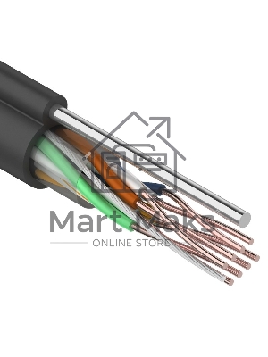 Кабель витая пара Rexant UTP 4PR 24AWG, CAT5e наружный (OUTDOOR) + ТРОС*1 (бухта 305 м)