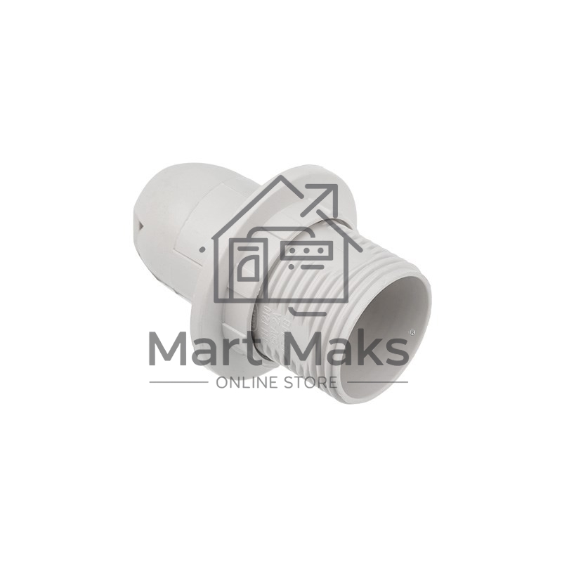 Патрон пластиковый термостойкий с кольцом Е14 белый c этикеткой Rexant