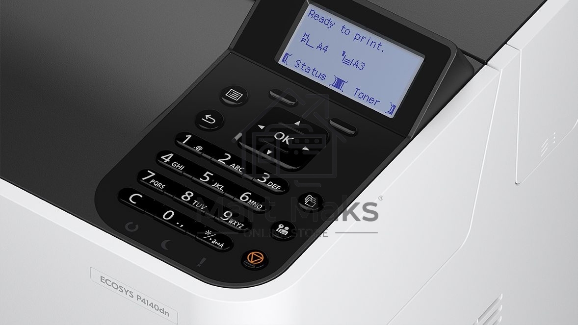 Принтер лазерный Kyocera P4140dn (1102Y43NL0), A3, ч/б, печ. до 40 стр/мин. (А4) до 22 стр/мин. (А3), 1200 x 1200 dpi, USB, RJ-45, Air Print