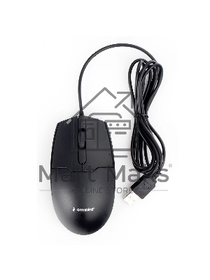 Мышь проводная Gembird MOP-425 черный, 1000 dpi, USB, кнопки - 3