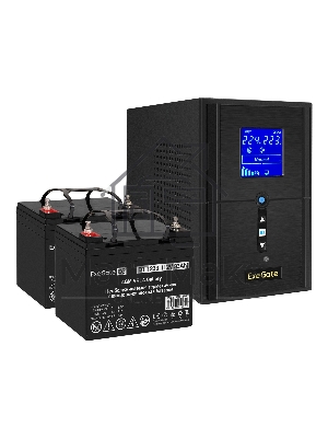 Комплект Источник бесперебойного питания EX295987RUS + батарея 33Aч EX282974RUS 2шт (инвертор, синус, для котла) ExeGate SineTower SZ-1000.LCD.AVR.2SH.1C13.USB 1000VA/800W, чистый синусоида, LCD дисплей, AVR, 2*Schuko+1*C13, USB, линейно-интерактивный, че