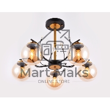 Светильник Ambrella light TR9072/5 BK/TI черный/янтарь E14 max 40W D620*420