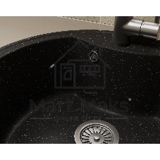 Мойка для кухни BAU Dream Black stone D 51, выпуск с сифоном в комплекте, черный камень