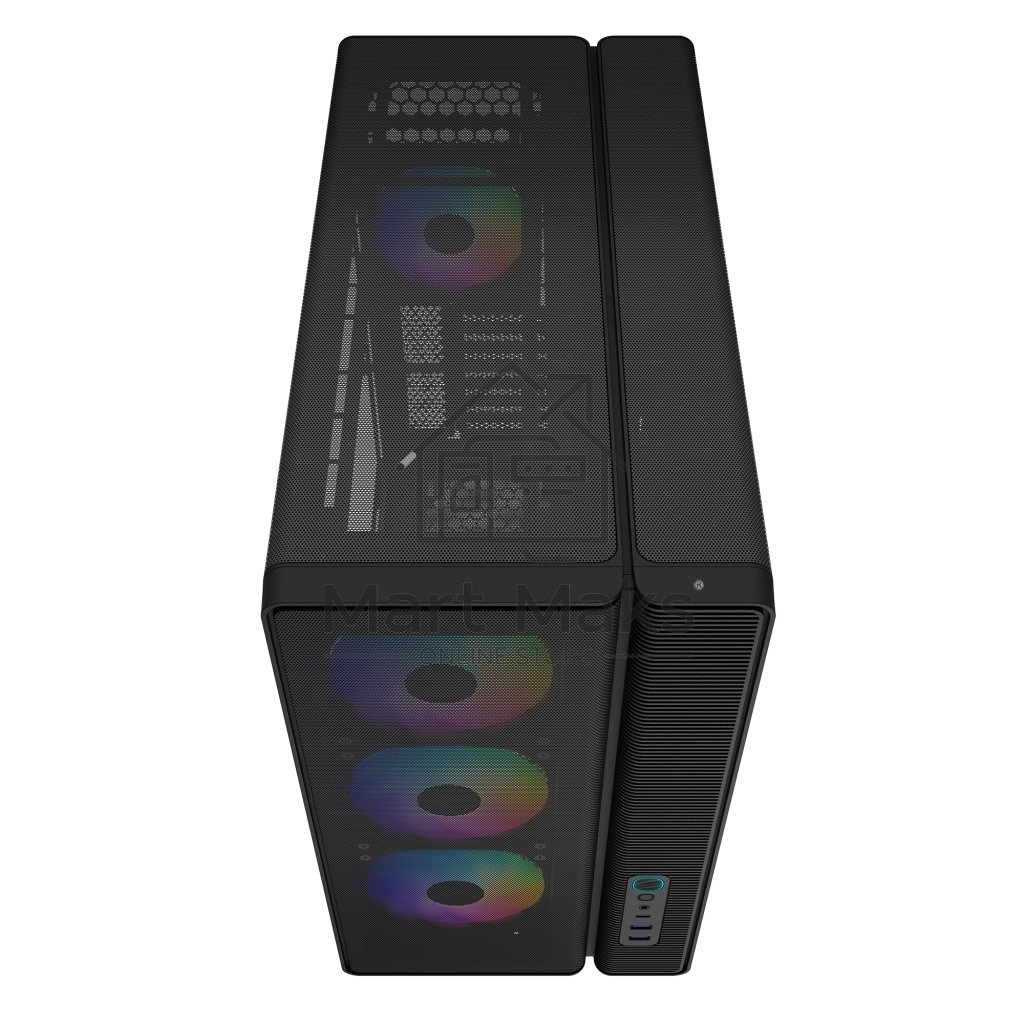 Корпус ПК без блока питания Case SAMA S50 Black, Midi-Tower, TG, 4x120mm ARGB, 2xUSB 3.0 + 1xUSB 3.2 Type-C, ATX, mATX, mITX Black