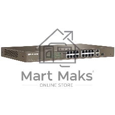 Коммутатор IP-COM F1218P-16-250W, 16×100 Мбит/с PoE + 1×1 Гбит/с Uplink + 1×1 Гбит/с Combo, управляемый