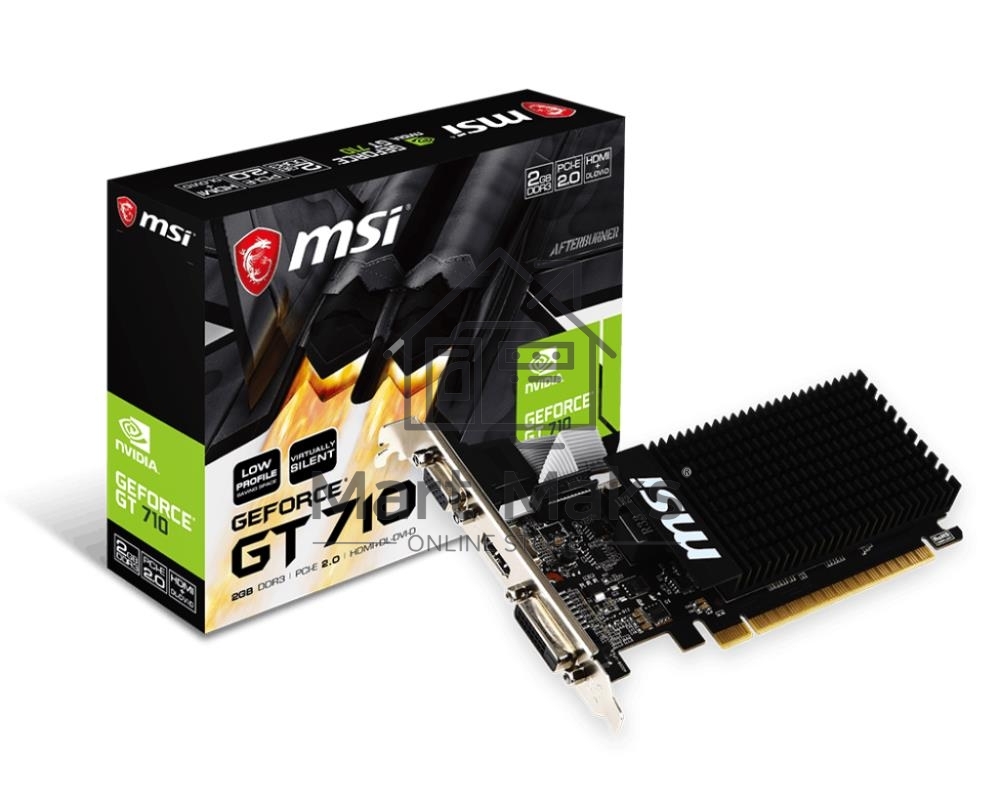 Видеокарта MSI PCI-E GT 710 2GD3H LP nVidia GeForce GT 710 2048Mb 64bit DDR3 954/1600 DVIx1/HDMIx1/CRTx1/HDCP Ret low profile
