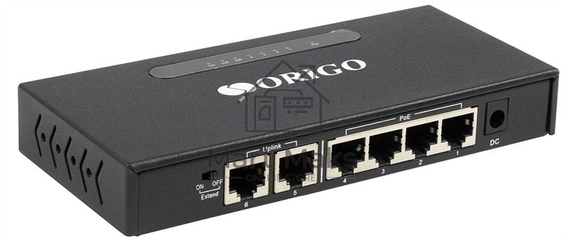 Неуправляемый PoE-коммутатор ORIGO OS1206P/60W/A1A 4x100Base-TX PoE+, 2x100Base-TX, PoE-бюджет 60 Вт, корпус металл