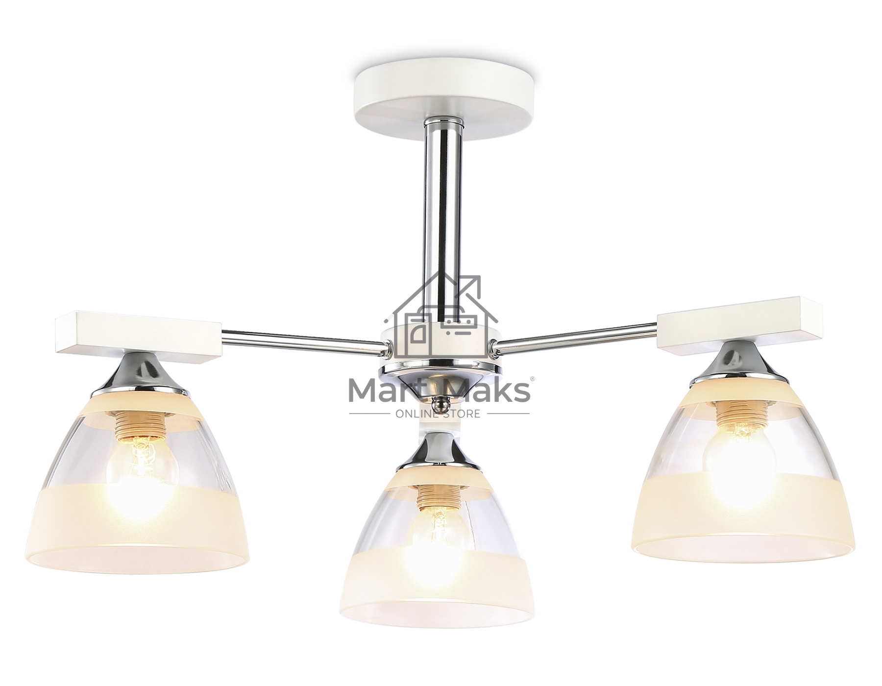 Светильник Ambrella light TR9091/3 WH/CH белый/хром E27*3 max 40W D570*270