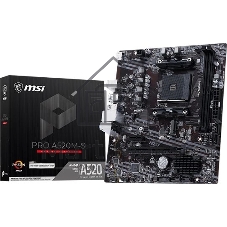 Материнская плата MSI PRO A520M-S, AM4, AMD A520, 2xDDR4, 4xSATA, 1xPCIe 3.0 x4, 1xHDMI, 1x 1Gb LAN, 6xUSB (4xUSB 3.2 Gen1, 2xUSB 2.0), 3x3.5 мм, 7.1, microATX