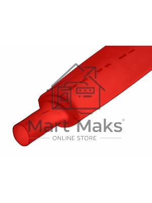 Термоусаживаемая трубка Rexant 50,0/25,0 мм, красная, упаковка 10 шт. по 1 м