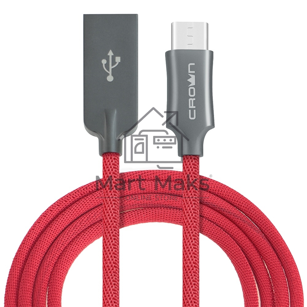 Кабель Crown USB - USB Type-C CMCU-3132C red