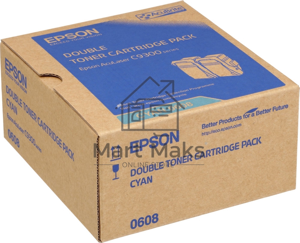 Картридж лазерный Epson C13S050608 голубой (13000 стр. двойная упаковка: 6500 стр x 2) для AcuLaser AL-C9300N