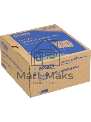 Картридж лазерный Epson C13S050608 голубой (13000 стр. двойная упаковка: 6500 стр x 2) для AcuLaser AL-C9300N