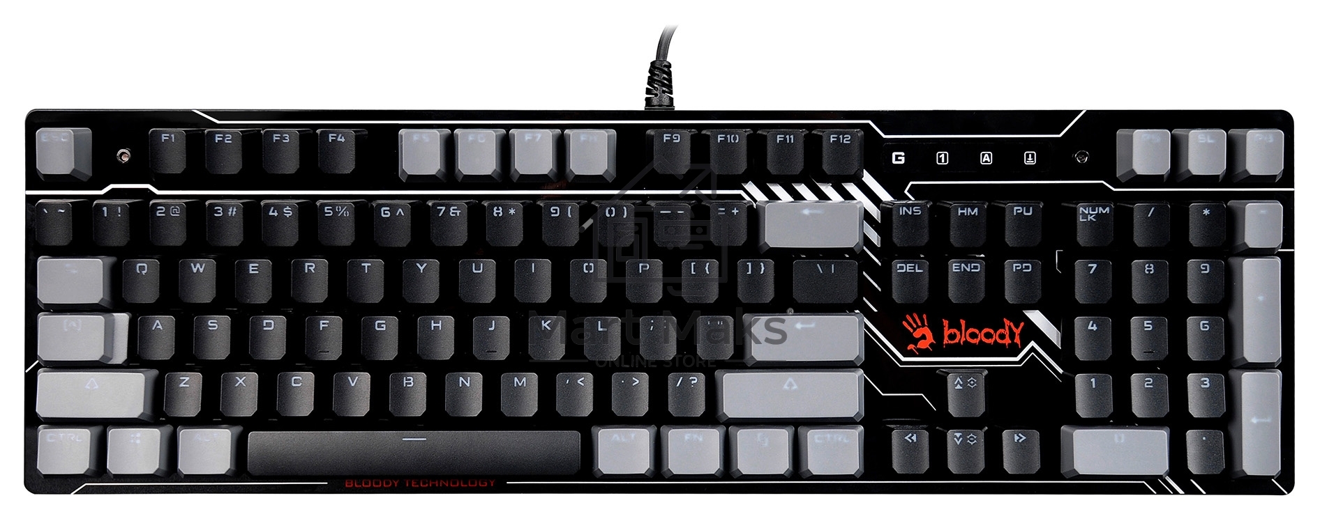 Клавиатура A4Tech Bloody B808N проводная USB черный/серый