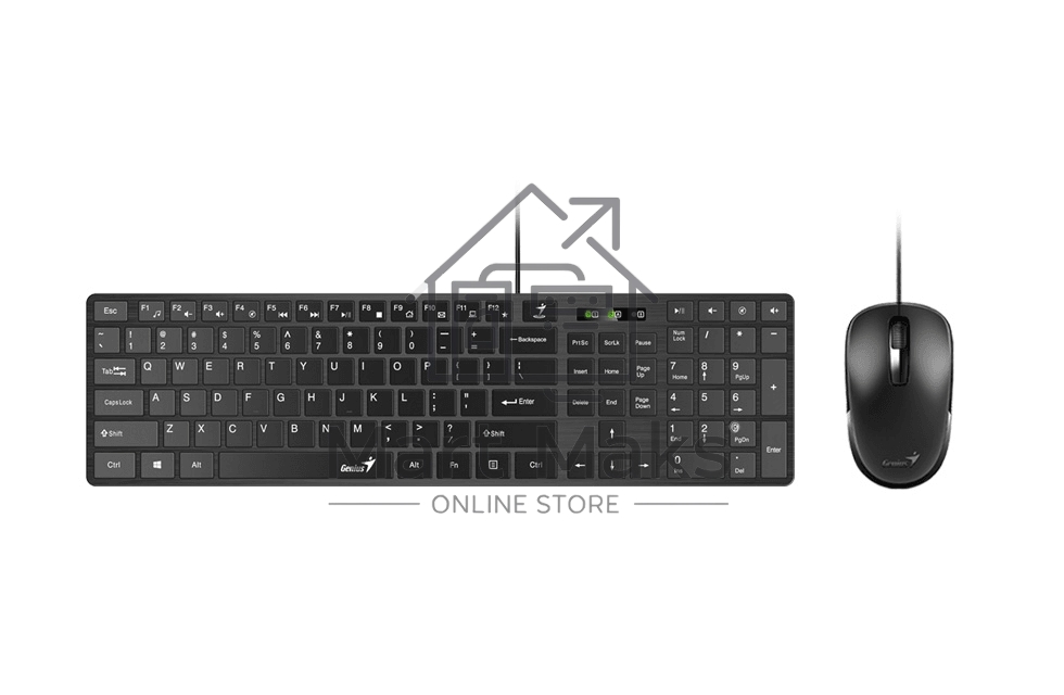 Комплект проводной Genius SlimStar C126 клавиатура+мышь, USB. черный