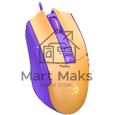 Мышь проводная A4Tech Bloody L65 Max желтый/фиолетовый, 12000 dpi, USB, кнопки - 7