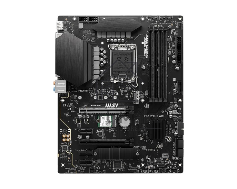 Материнская плата MSI PRO Z790-S WIFI, LGA 1700, ATX, 4xDDR5, 1xPCIe 5.0 x16, 4xM.2, 4xSATA, 1xHDMI, 1xDP, 2.5 Gigabit Ethernet, 7.1 аудио