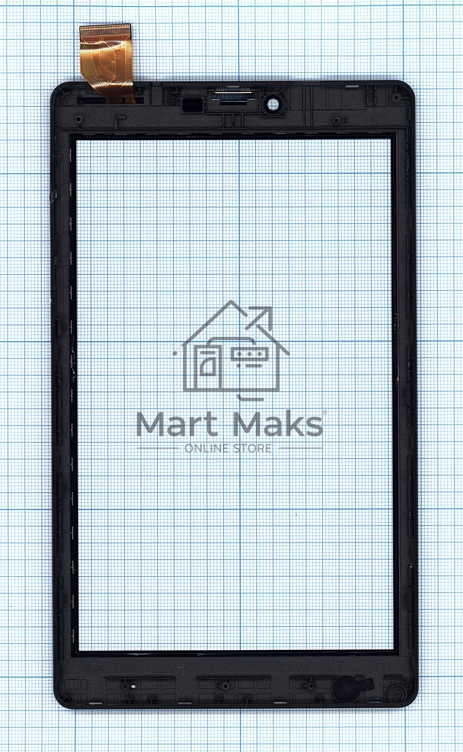 Сенсорное стекло (тачскрин) для Irbis TZ738, черное с рамкой