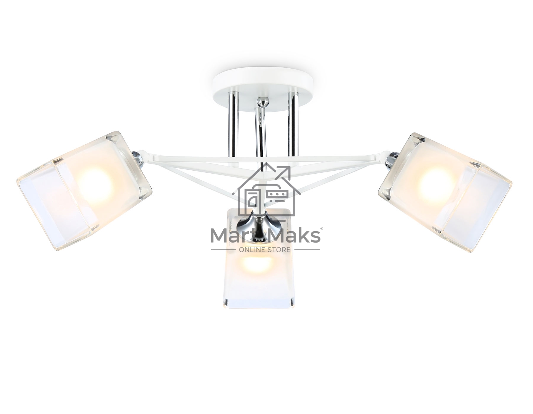 Светильник Ambrella light TR303071/3 WH/CH/FR белый/хром/белый матовый E27/3 max 40W D560*250