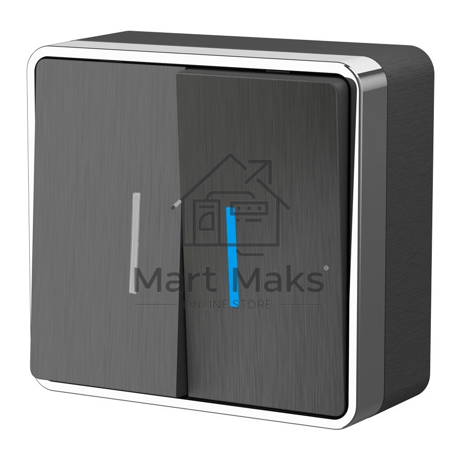 Выключатель двухклавишный с подсветкой Gallant (графит рифленый) W5020104