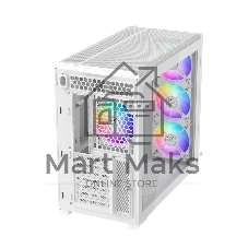 Корпус ПК без блока питания Case SAMA S50 White, Midi-Tower, TG, 4x120mm ARGB, 2xUSB 3.0 + 1xUSB 3.2 Type-C, ATX, mATX, mITX White