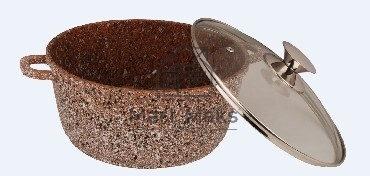 Кастрюля KELLI KL-4018-24 5,5л ОБЪЕМ 5,5л из высокопрочного алюминия с гранитным покрытием, с индукционным дном. Силиконовые накладки для ручек съемные. Стеклянная крышка с паровыпуском. Пригодна для всех видов плит, в том числе индукционных