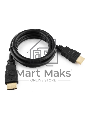 Кабель Cablexpert HDMI CC-HDMI4-1M, 19M/19M, v2.0, медь, позол.разъемы, экран, 1м, черный, пакет