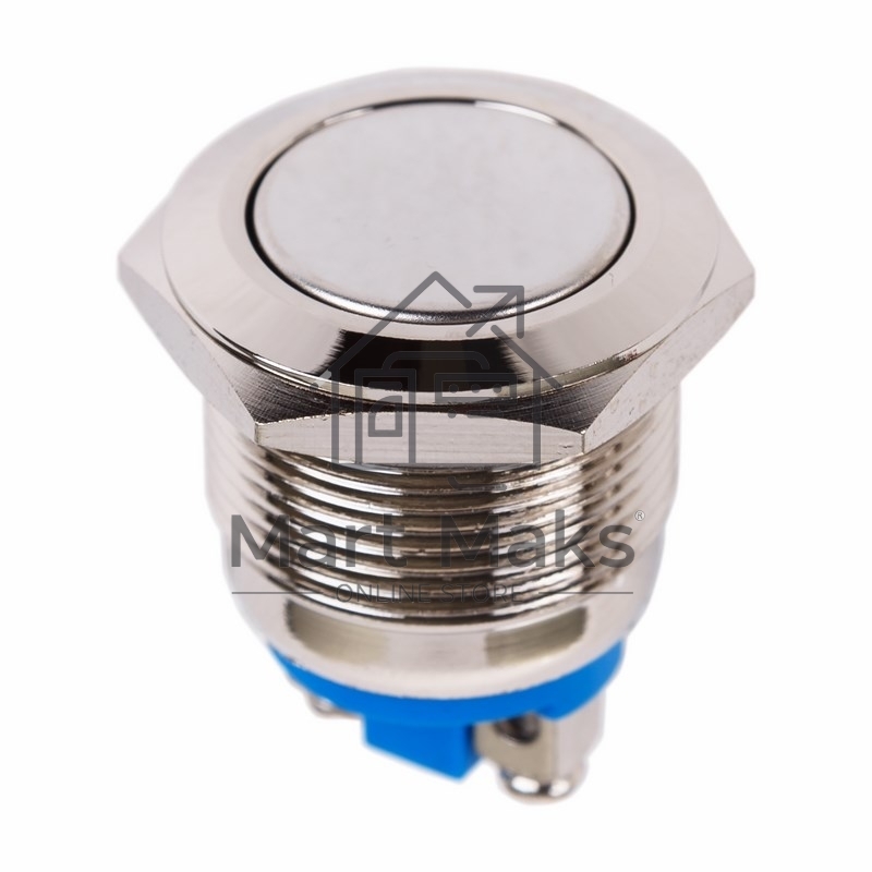 Кнопка антивандальная Rexant Ø19 Б/Фикс (2с винт) (ON)-OFF плоская