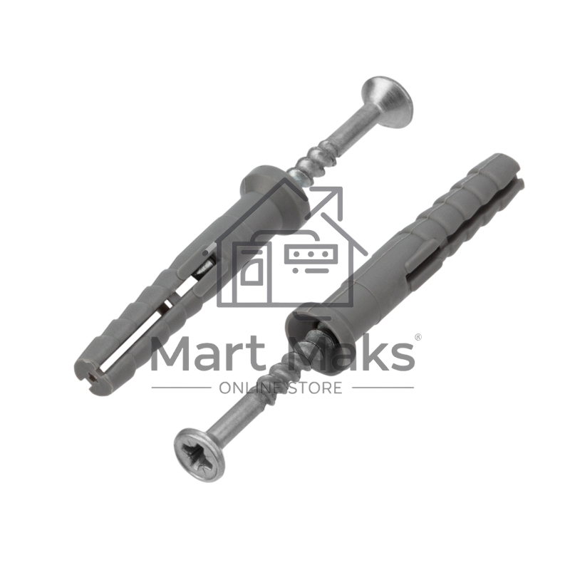 Дюбель-гвоздь Kranz потайной бортик, полипропилен 6х40 пакет (100 шт/уп)