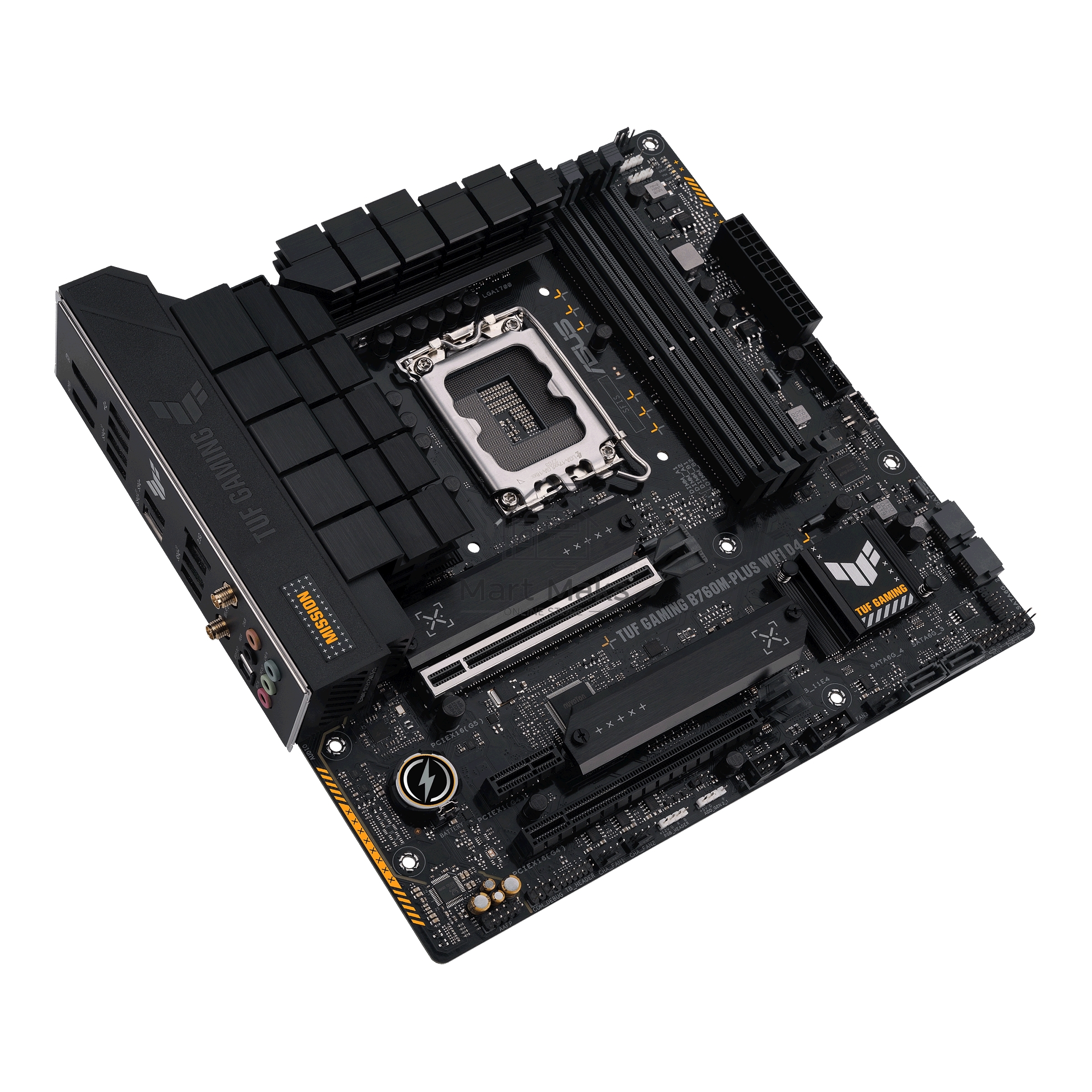 Материнская плата ASUS TUF GAMING B760M-PLUS WIFI D4, LGA 1700, Intel B760, 4xDDR4, 4xSATA, 2xM.2, 1xPCI-E 5.0 x16, 1xPCI-E 4.0 x4, 1xUSB-A 3.2 Gen 1, 4xUSB-A 3.2 Gen 2, 2xUSB 2.0, 1xUSB-C 3.2 Gen 2x2, 1x2.5Gb LAN, 5x3.5 мм, 7.1, Wi-Fi 6, Bluetooth 5.2, M