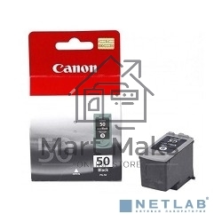 Картридж струйный PG-50Bk (0616B001), для Canon PIXMA MP150/MP160/MP170/MP180/MP450/MP460/MX300/MX310/iP2200, FAX-JX200/JX210 JX500/JX510,черный, 300