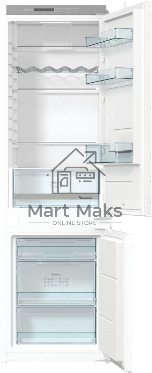 Встраиваемый холодильник Gorenje NRKI418FA0 белый, двухкамерный, 180/68 л., морозилка снизу, No Frost