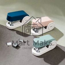 Степлер мини Deli EK203-GR EK203 24/6 26/6 (15 листов) встроенный антистеплер, зеленый 15 скоб, металл/пластик, коробка