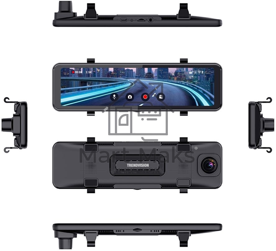Видеорегистратор TrendVision CarPlay Mirror черный 2Mpix 2160x3840 2160p 150гр. MSTAR 8826