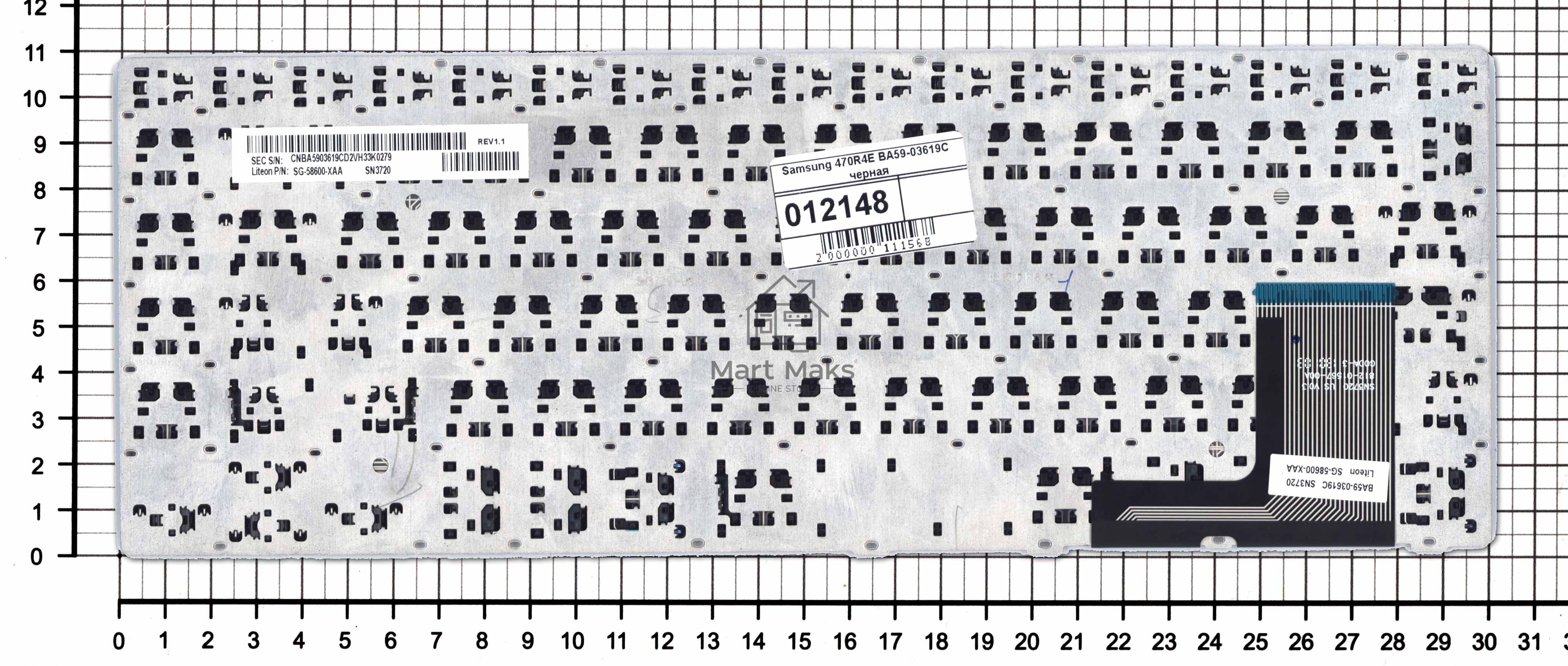 Клавиатура для ноутбука Samsung 470R4E BA59-03619C, черная