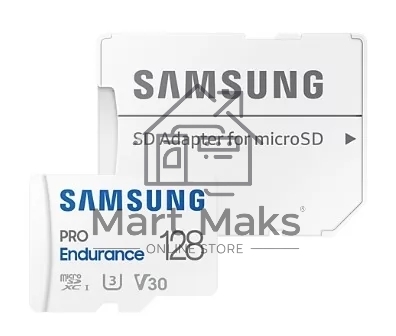 Флеш карта microSDXC 128Gb Samsung PRO Endurance (для видеорегистратора) Class 10, UHS-I, W 30 МБ/с, R 100 МБ/с, MB-MJ128KA/APC адаптер на SD