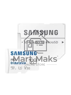 Флеш карта microSDXC 128Gb Samsung PRO Endurance (для видеорегистратора) Class 10, UHS-I, W 30 МБ/с, R 100 МБ/с, MB-MJ128KA/APC адаптер на SD