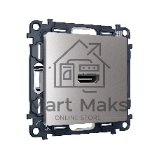 Комплект механизма розетки HDMI 2.0 ALFA Сталь матовый 40V/500mA 2.0GHz 5-18Gbit/s QUANT (AP5140, VM222) MA514010