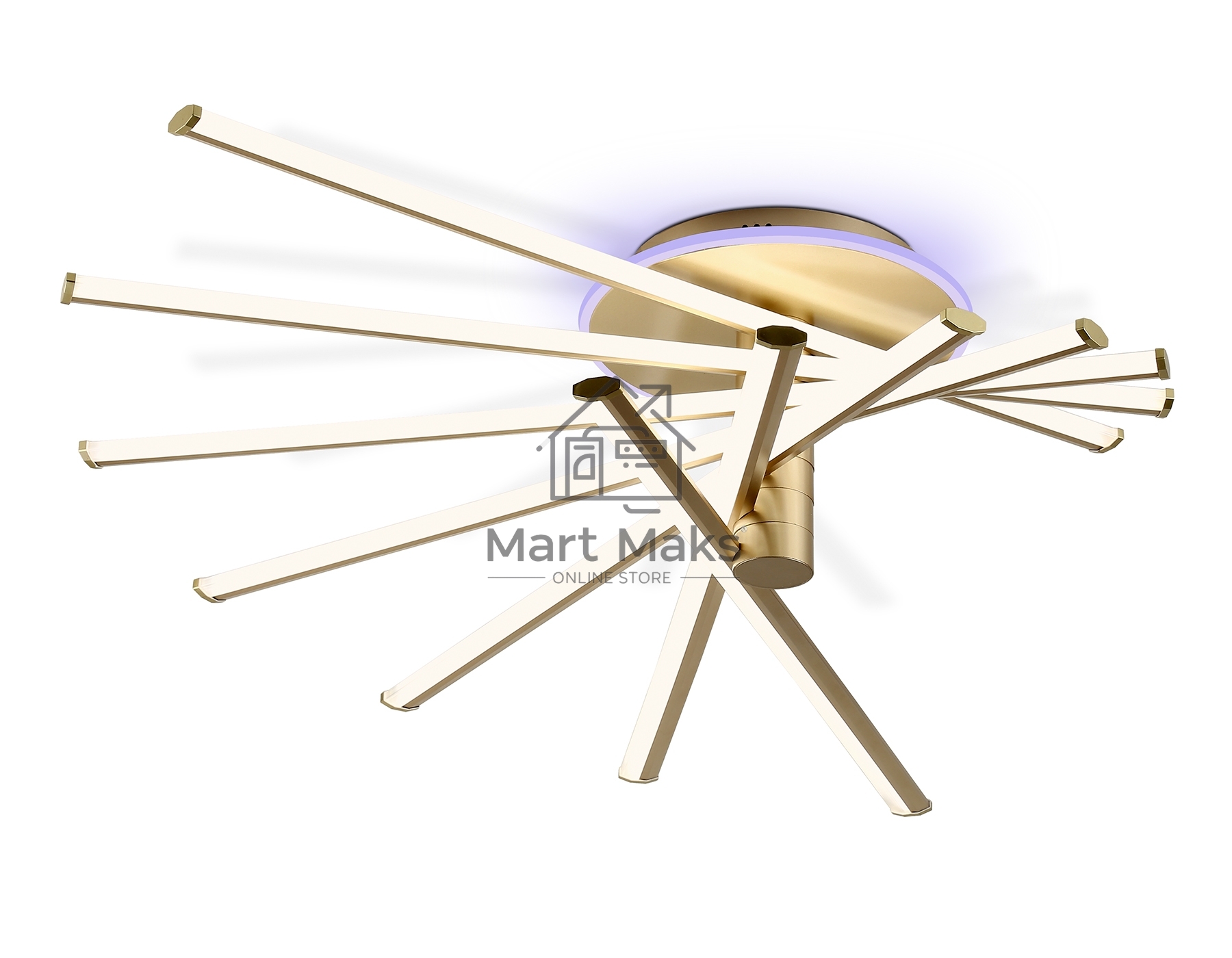 Потолочный светодиодный светильник Ambrella light FL6244 GD золото 125W 3000K-6400K+RGB 900*750*230 (ПДУ ИК)