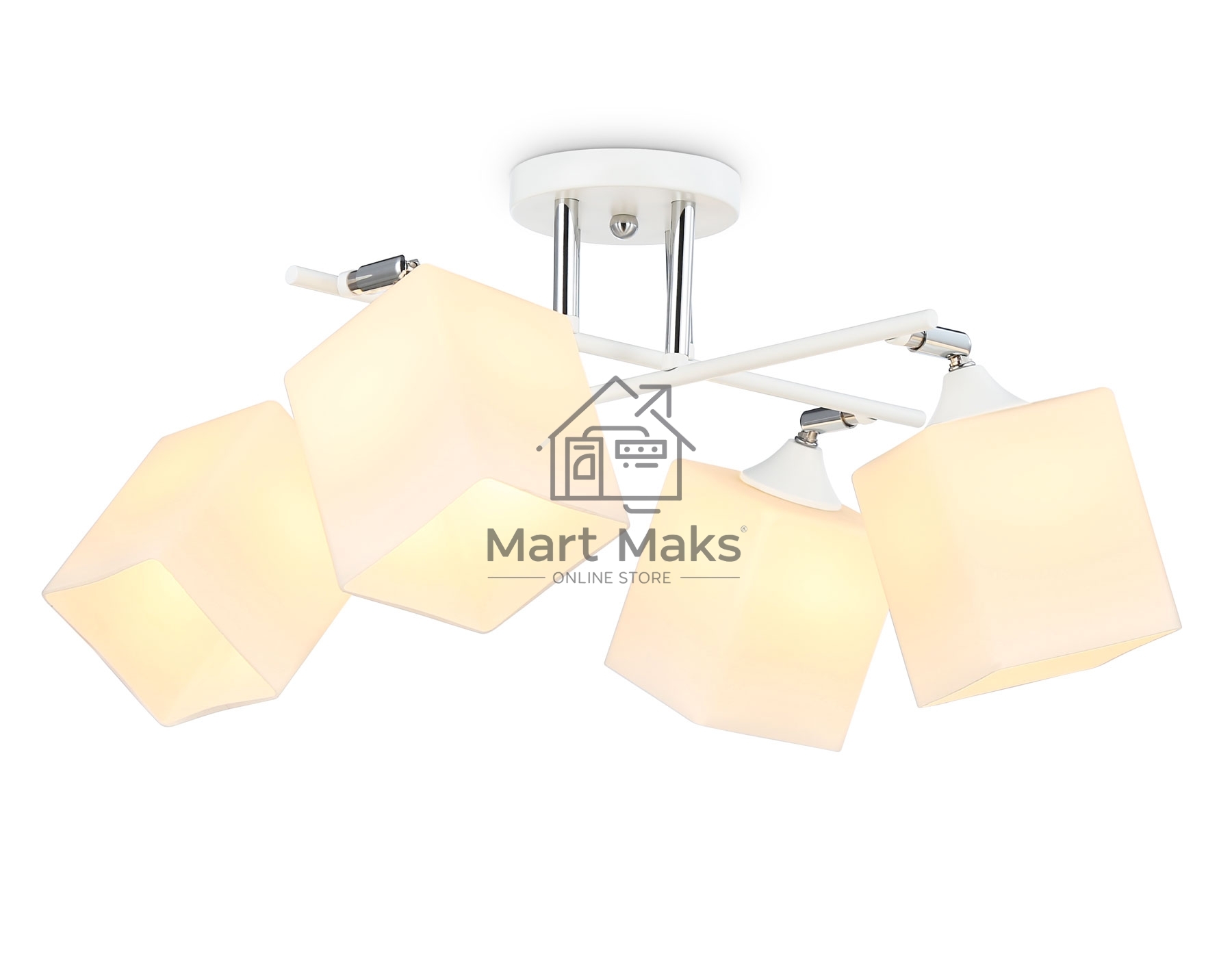 Светильник Ambrella light TR303083/4 WH/CH/FR белый/хром/белый матовый E27/4 max 40W 620*620*260