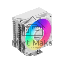 Кулер для процессора PCcooler RT500 TC ARGB, белый, 120 мм, алюминий/медь, 500-2200 об/мин, 34.9 дБ, 4 pin PWM, 240 Вт, высота 152 мм