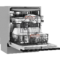 Встраиваемая посудомоечная машина Weissgauff BDW 6038 Infolight, белый, 59.8 см, 14 компл., 49 дБ, класс A++