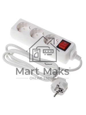 Сетевой удлинитель Buro BU-PS3.1/W 1.5м (3 розетки) белый (пакет ПЭ)