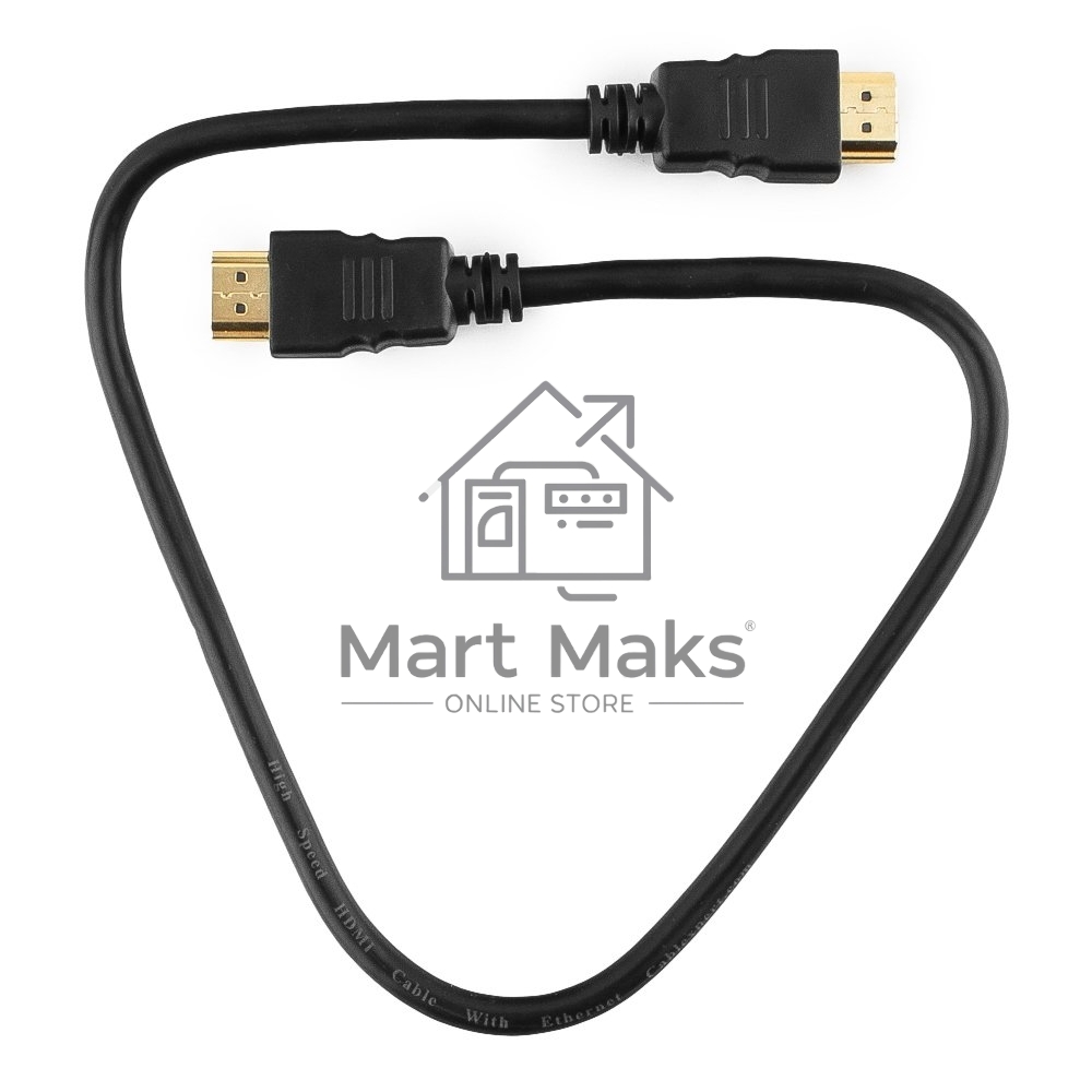 Кабель Cablexpert HDMI CC-HDMI4-0.5M, 19M/19M, v2.0, медь, позол.разъемы, экран, 0.5м, черный, пак