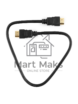 Кабель Cablexpert HDMI CC-HDMI4-0.5M, 19M/19M, v2.0, медь, позол.разъемы, экран, 0.5м, черный, пак