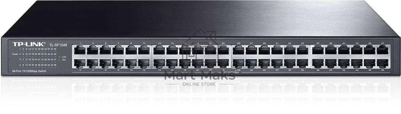 Коммутатор TP-Link SMB TL-SF1048 48-port 10/100M Switch, 48 10/100M RJ45 ports, 1U 19-inch rack-mountable steel case