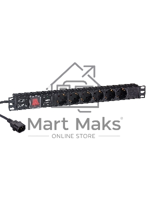 Блок розеток горизонтальный ExeGate ServerPro PDU-19H609 Al-6S-C14-2, 19