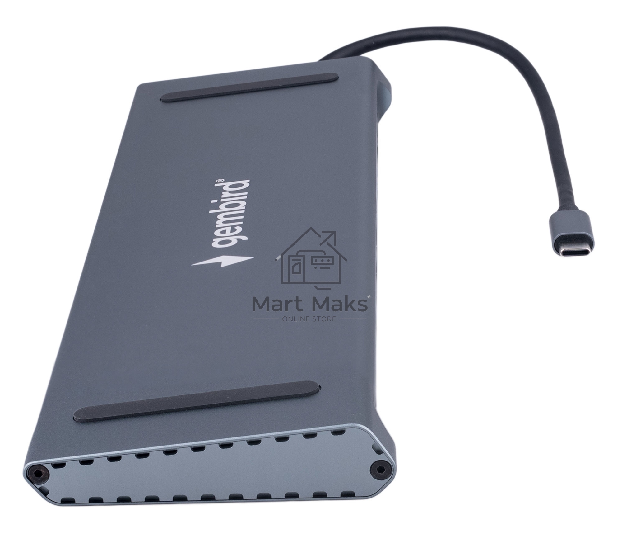 Док-станция Type-C Gembird UHB-D6, 12в1: 2xUSB3.1, USB2.0, RJ45, Type-C PD87W, Jack 3.5, SD/TF, 2xHDMI, VGA, Type-C, кабель 23см, алюминий