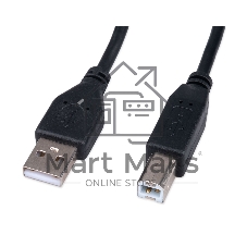 Кабель USB2.0 Cablexpert CCP-USB2-AMBM-1M, AM/BM, медь, двойной экран, Pro, 1м, черный, пакет